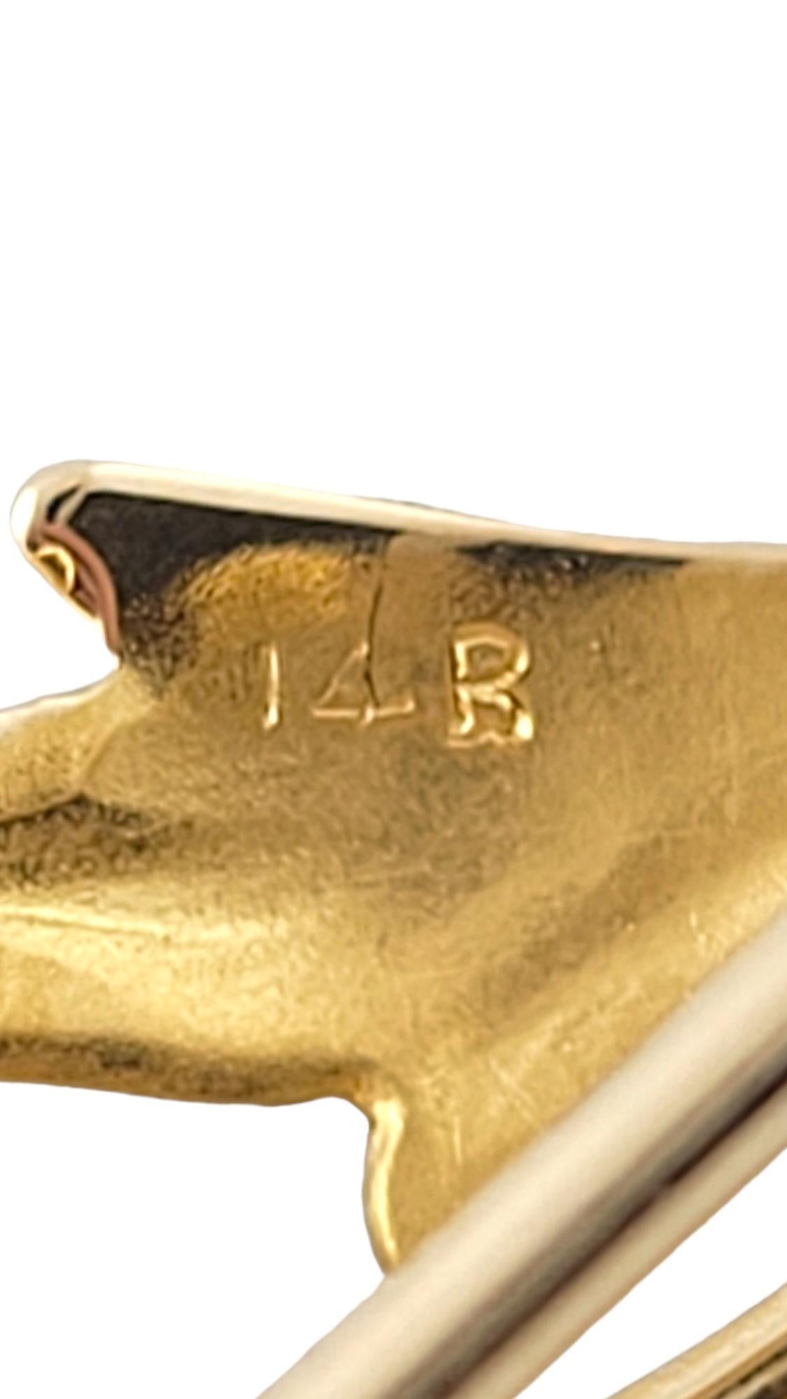 Women's 14K Yellow Gold Citrine & Baroque Keshi Pearl Flower Motif Pin #16943 For Sale