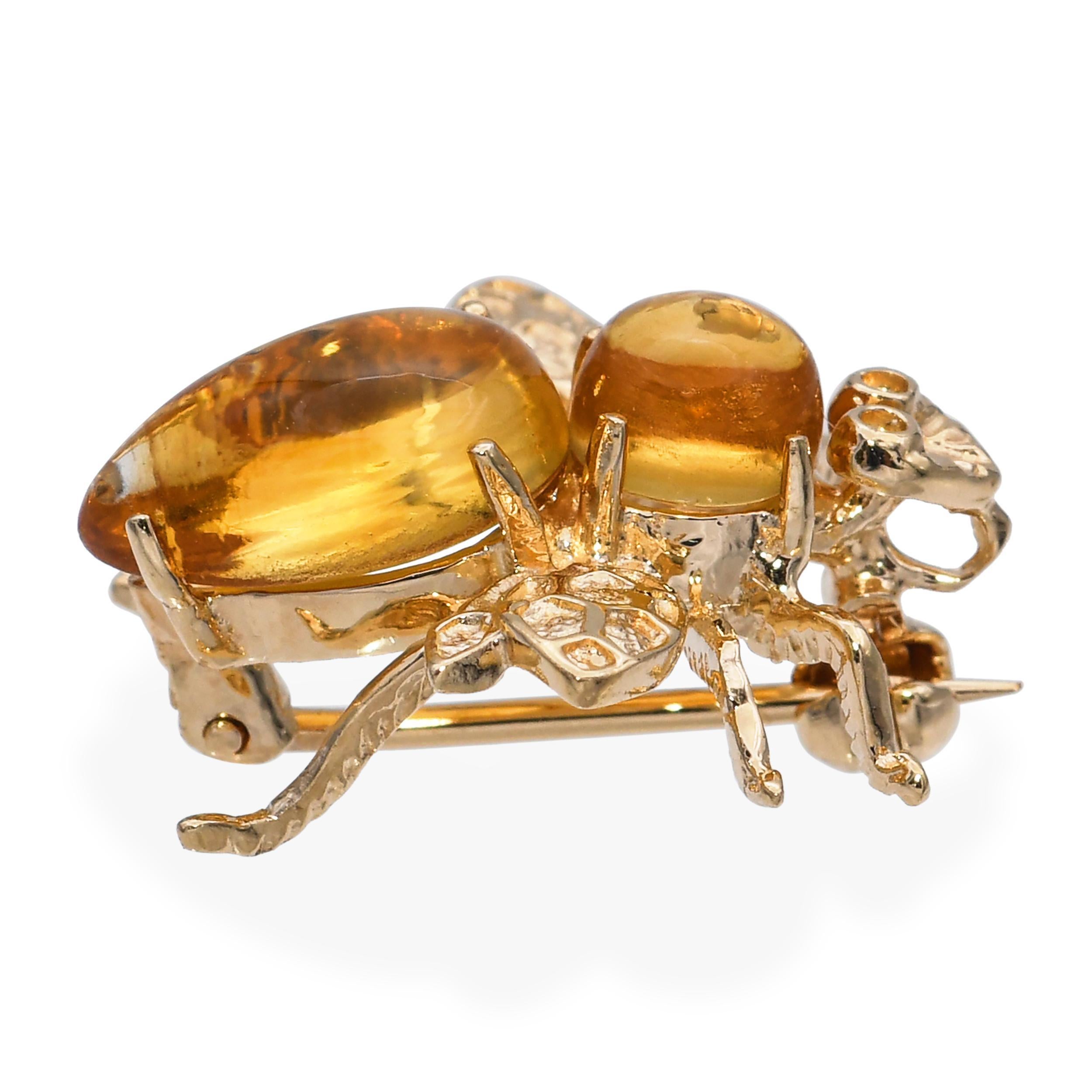 Broche Abejorro Citrino Oro Amarillo 14k en venta 1