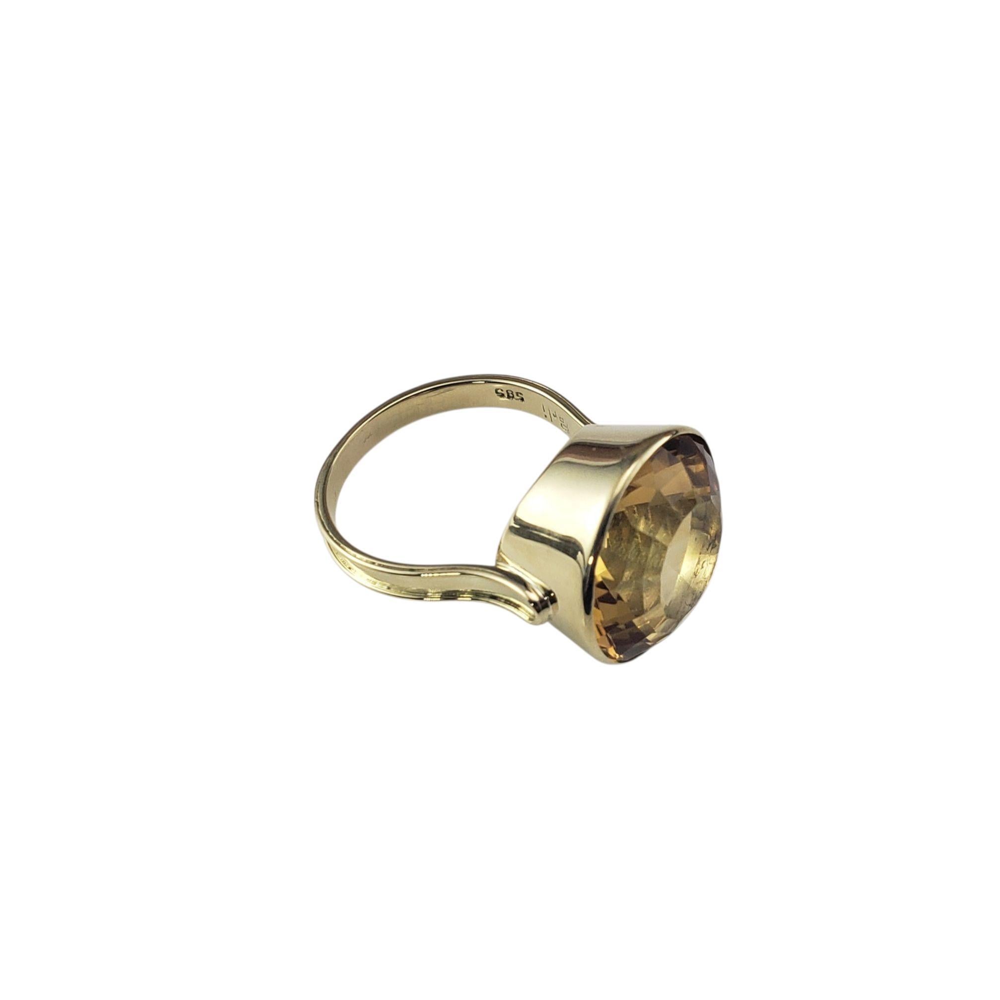 Anello solitario a cattedrale in oro giallo 14K misura 8,25 certificato JAGi #22684 In condizioni buone in vendita a Washington Depot, CT
