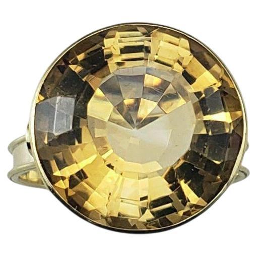 Anello solitario a cattedrale in oro giallo 14K misura 8,25 certificato JAGi #22684 in vendita