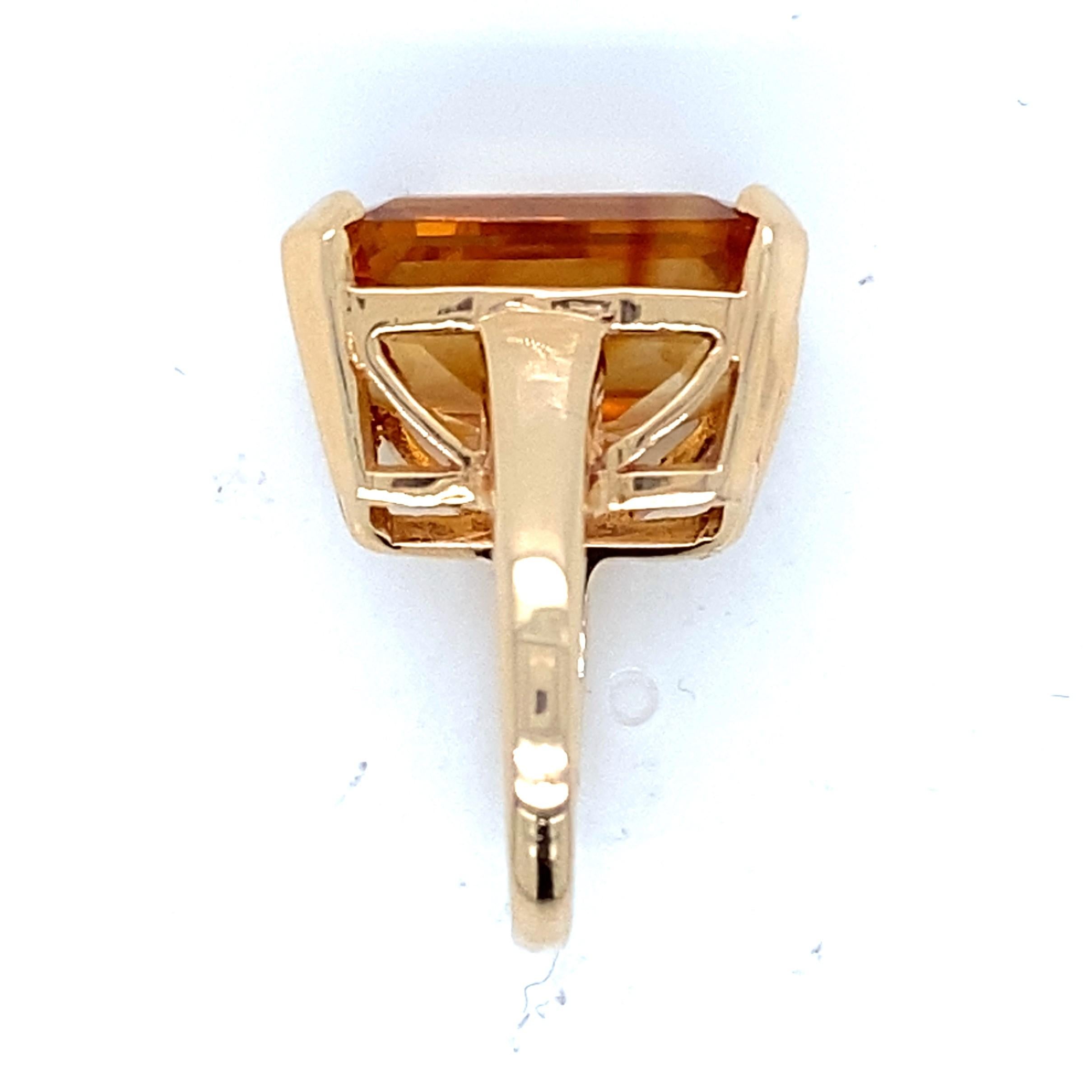 14k Yellow Gold Citrine Cocktail Ring 1