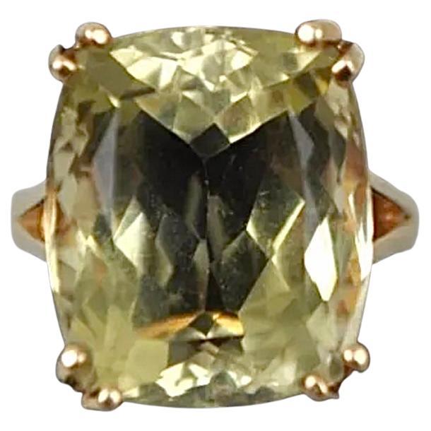 Donna Anello cocktail Citrino Jumbo in oro giallo 14K in vendita