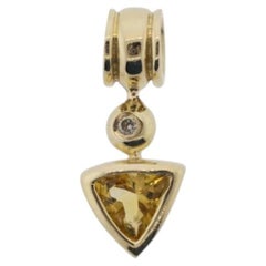 14K Yellow Gold Citrine & Diamond Pendant