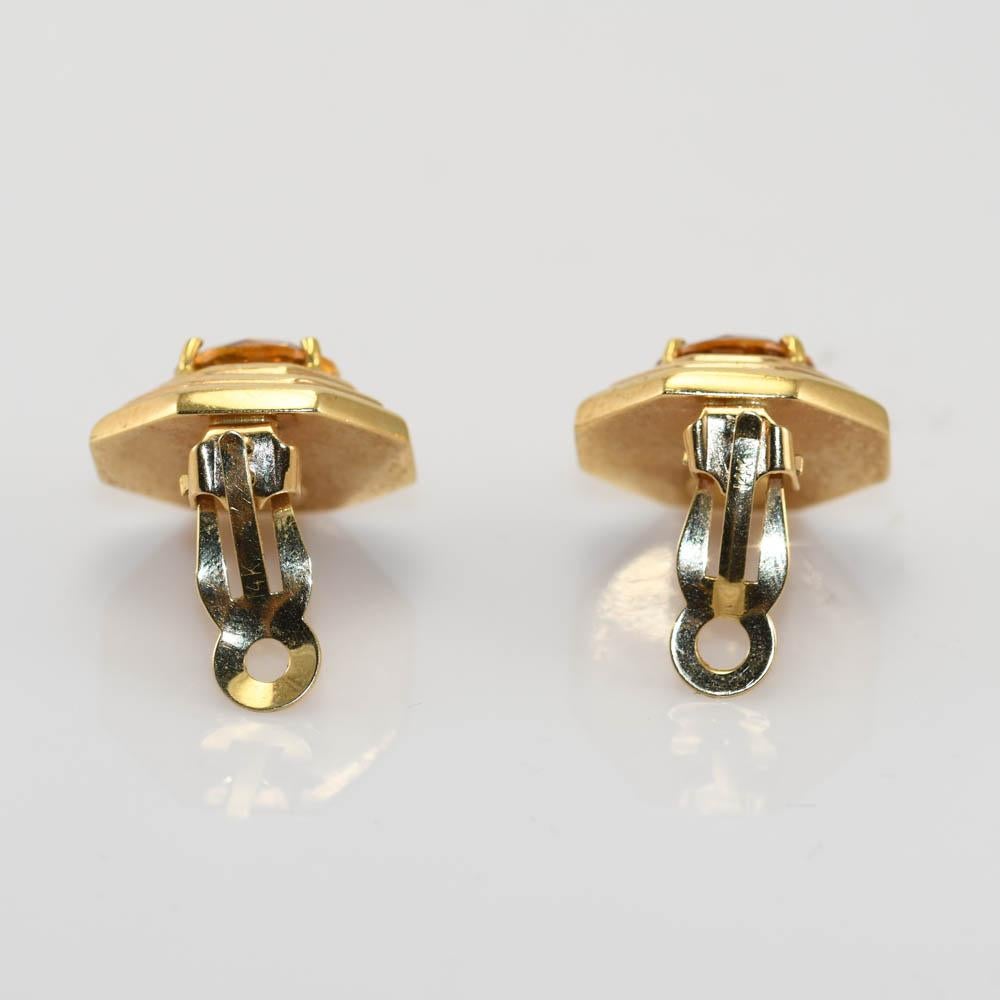 14K Yellow Gold Citrine Earrings, 12.7gr 1