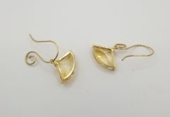 14k yellow gold Citrine fancy cut earrings