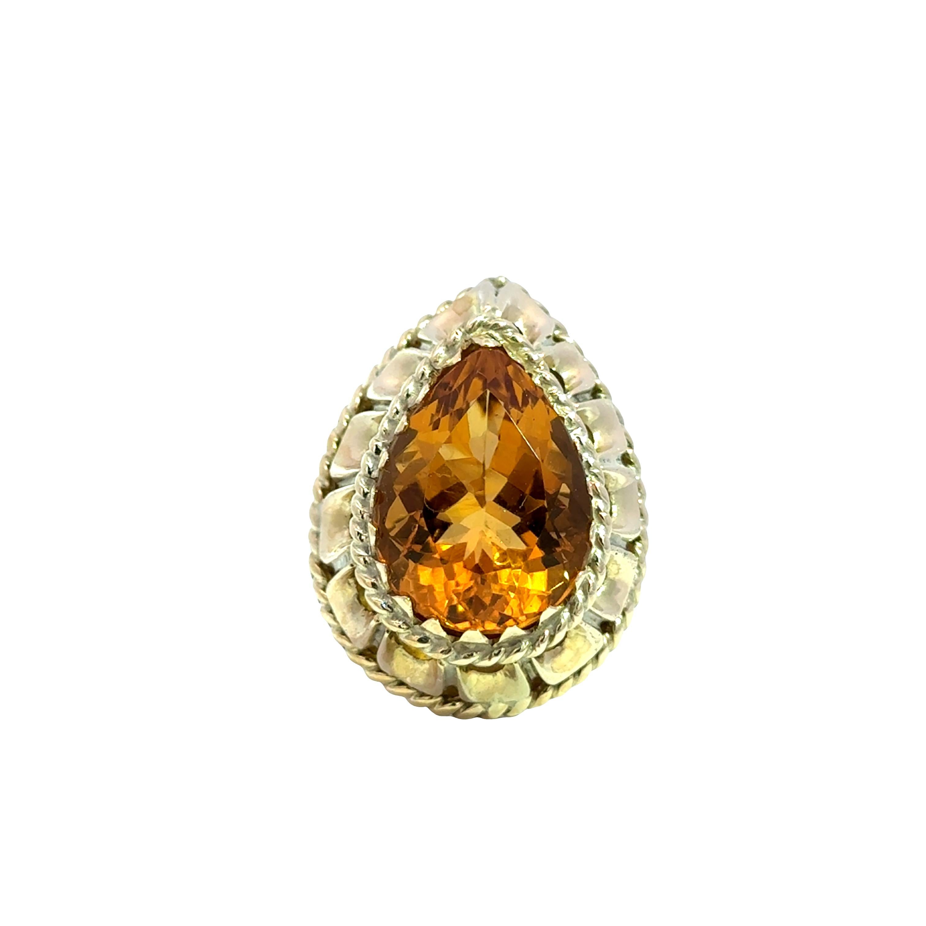 Bague en or jaune 14k avec citrine - 10.25ct en vente 1