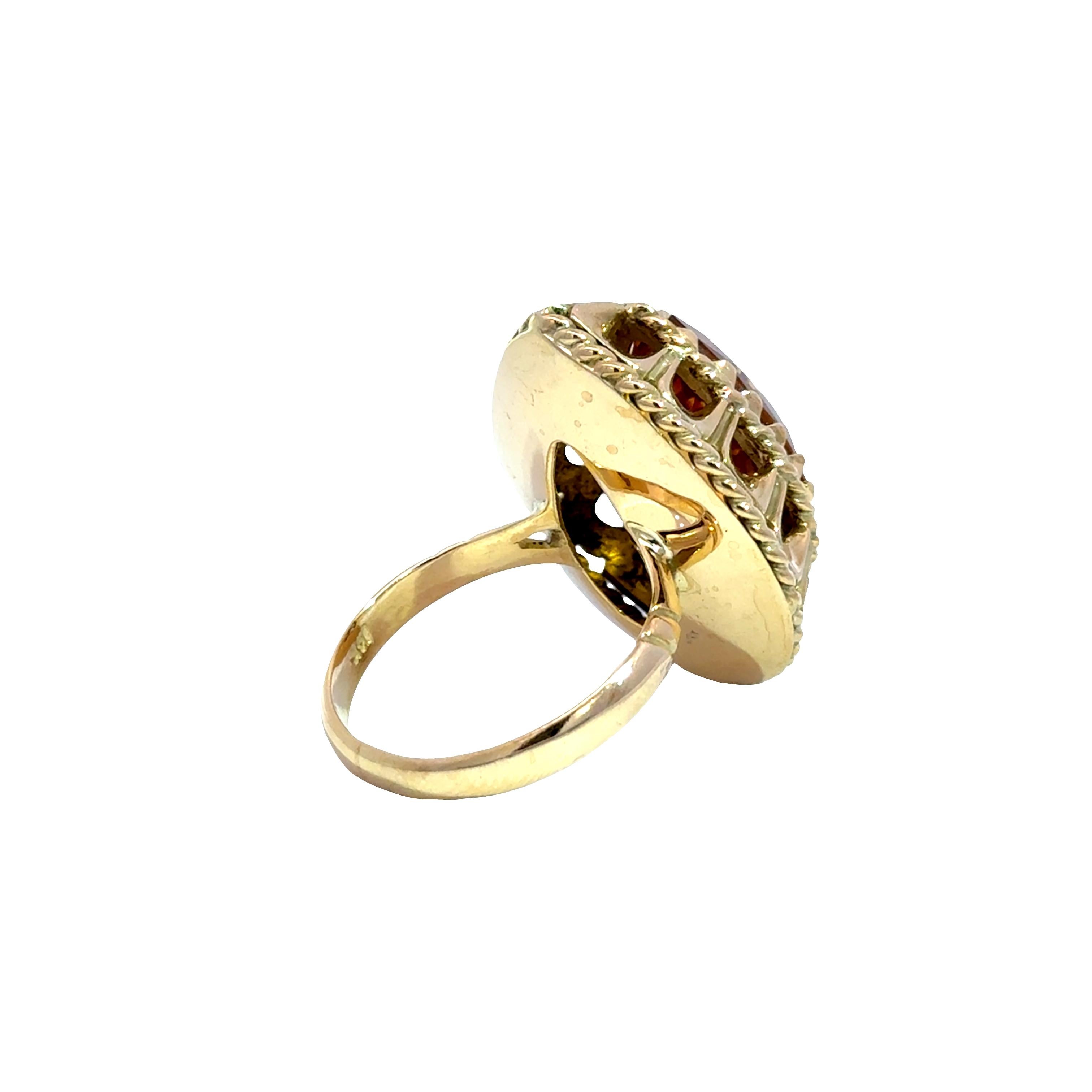 Bague en or jaune 14k avec citrine - 10.25ct en vente 3