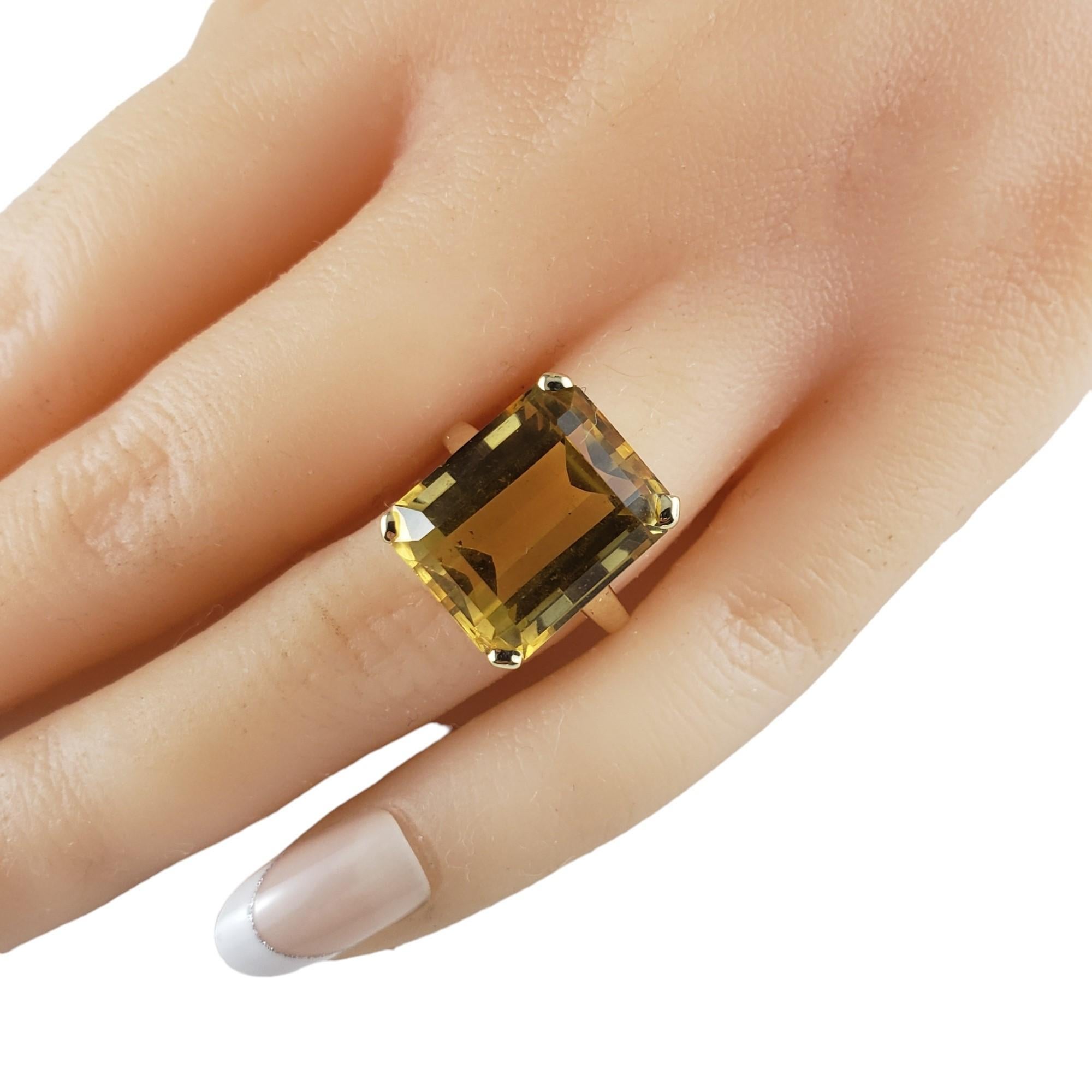 Bague en or jaune 14 carats citrine taille 5,5 n°16329 en vente 2