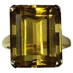 Bague en or jaune 14 carats citrine taille 5,5 n°16329