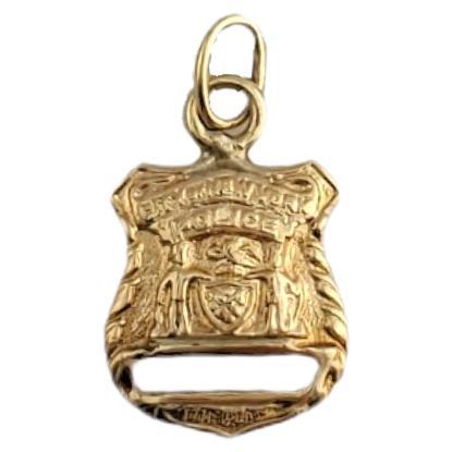14K Yellow Gold City of NY Police Shield For Sale