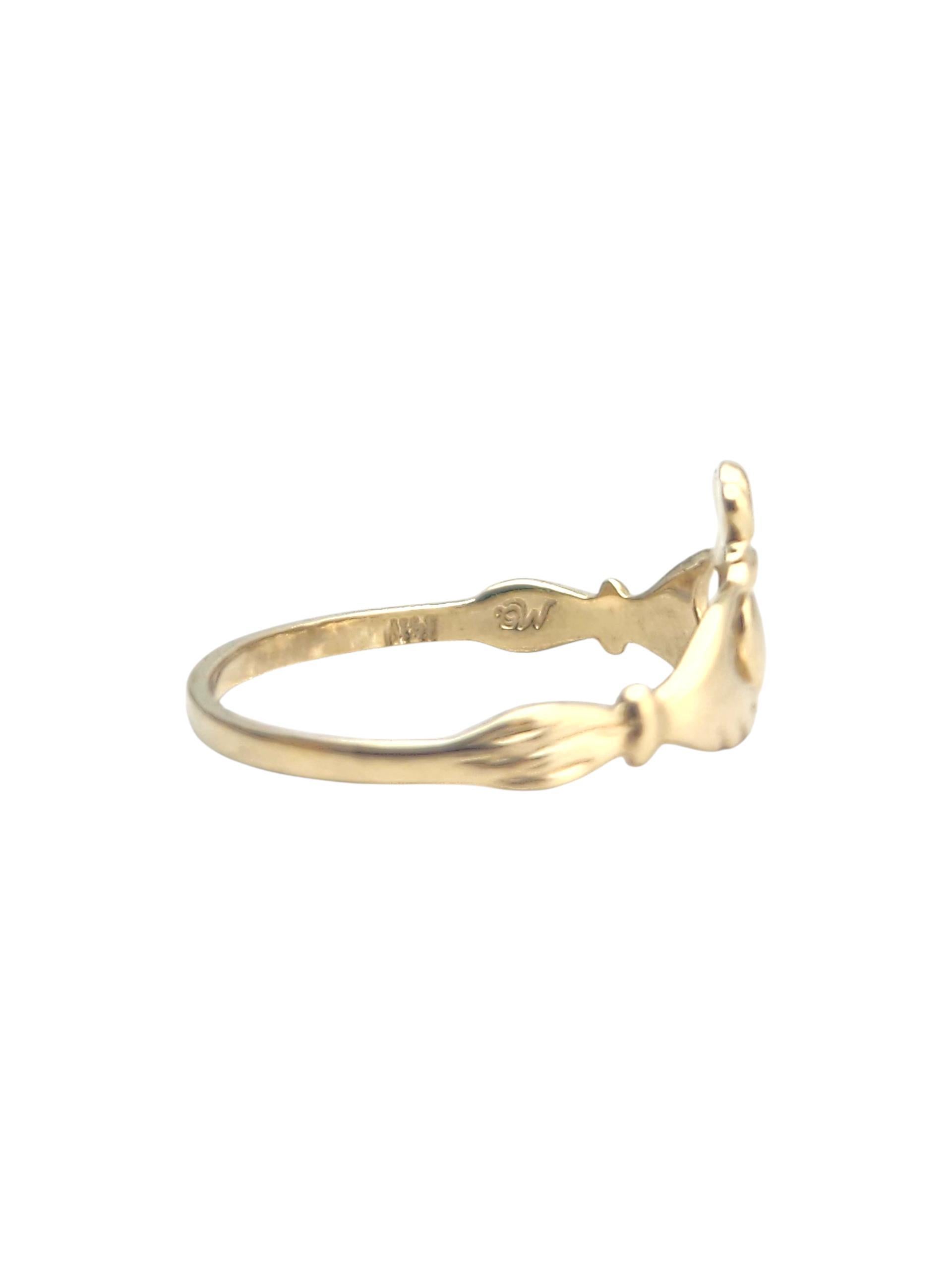 14K Yellow Gold Claddagh Baby Ring #22892 For Sale 3