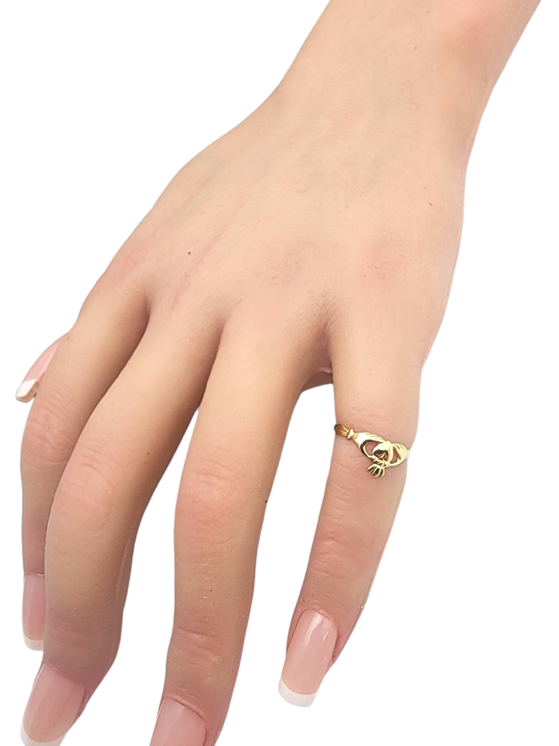 14K Yellow Gold Claddagh Baby Ring #22892 For Sale 4