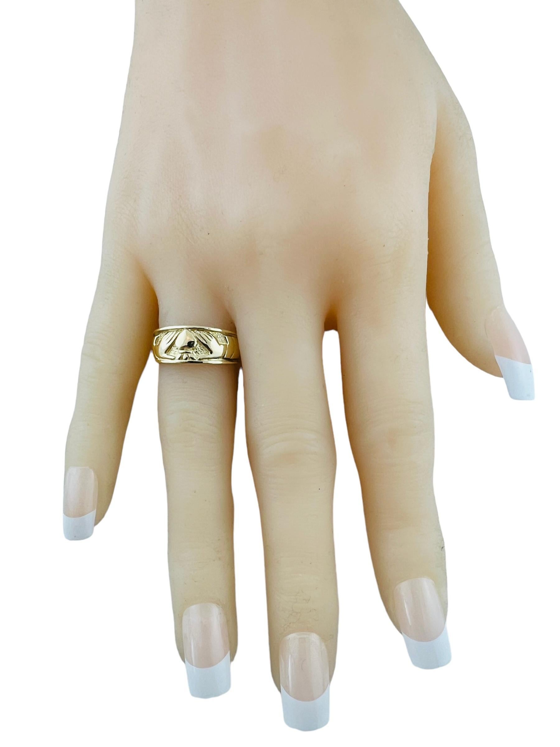 14K Yellow Gold Claddagh Band #16520 4