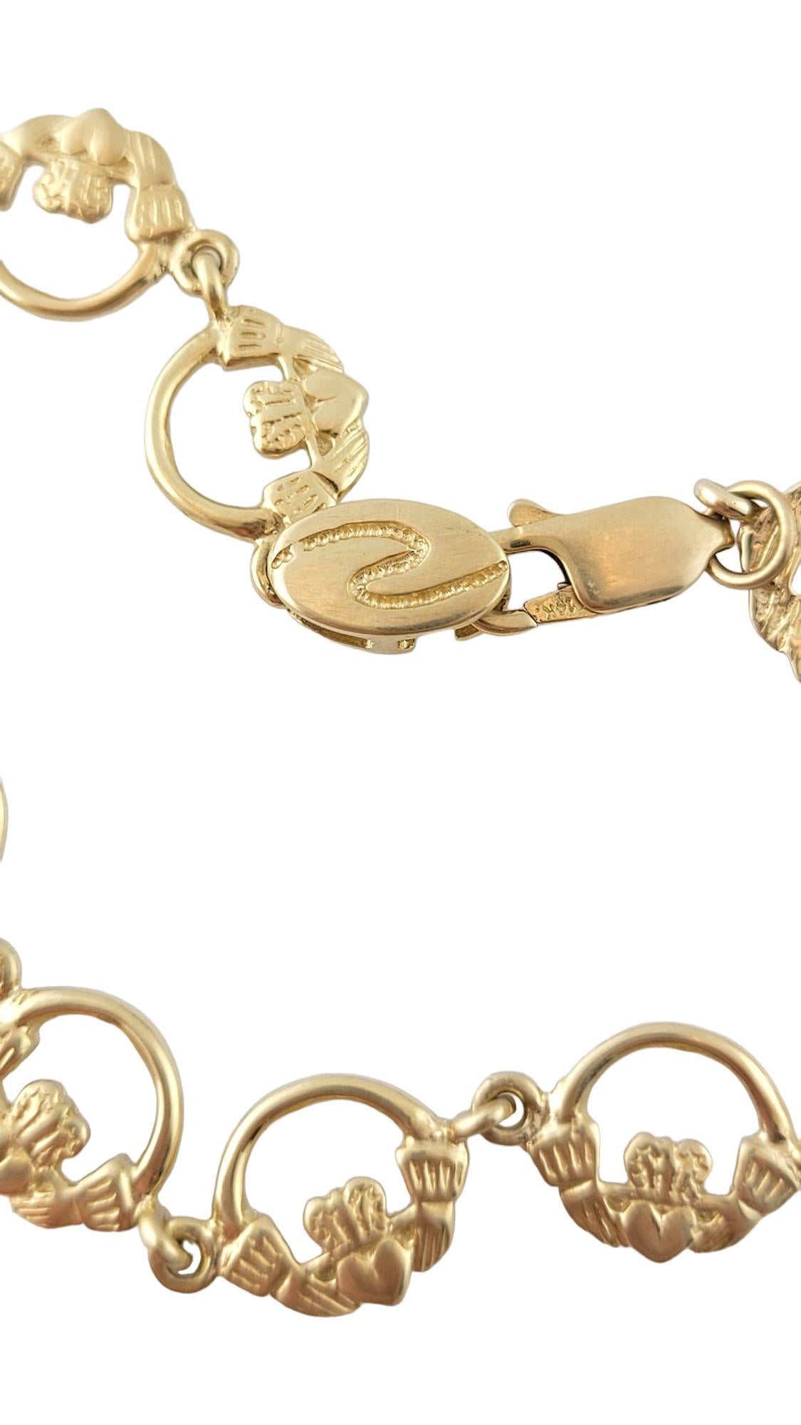 Women's  14K Yellow Gold Claddagh Bracelet #14512 For Sale