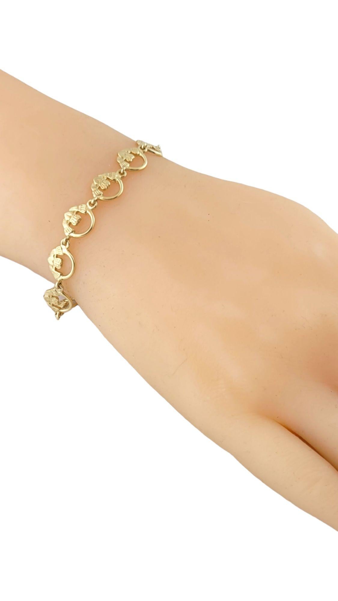  14K Yellow Gold Claddagh Bracelet #14512 For Sale 2