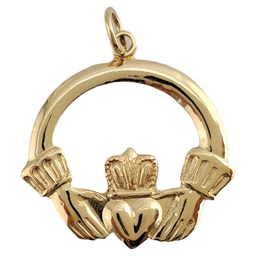 14K Yellow Gold Claddagh Charm