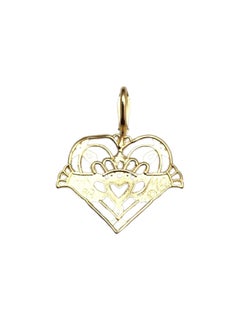 14K Yellow Gold Claddagh Heart Pendant #25376