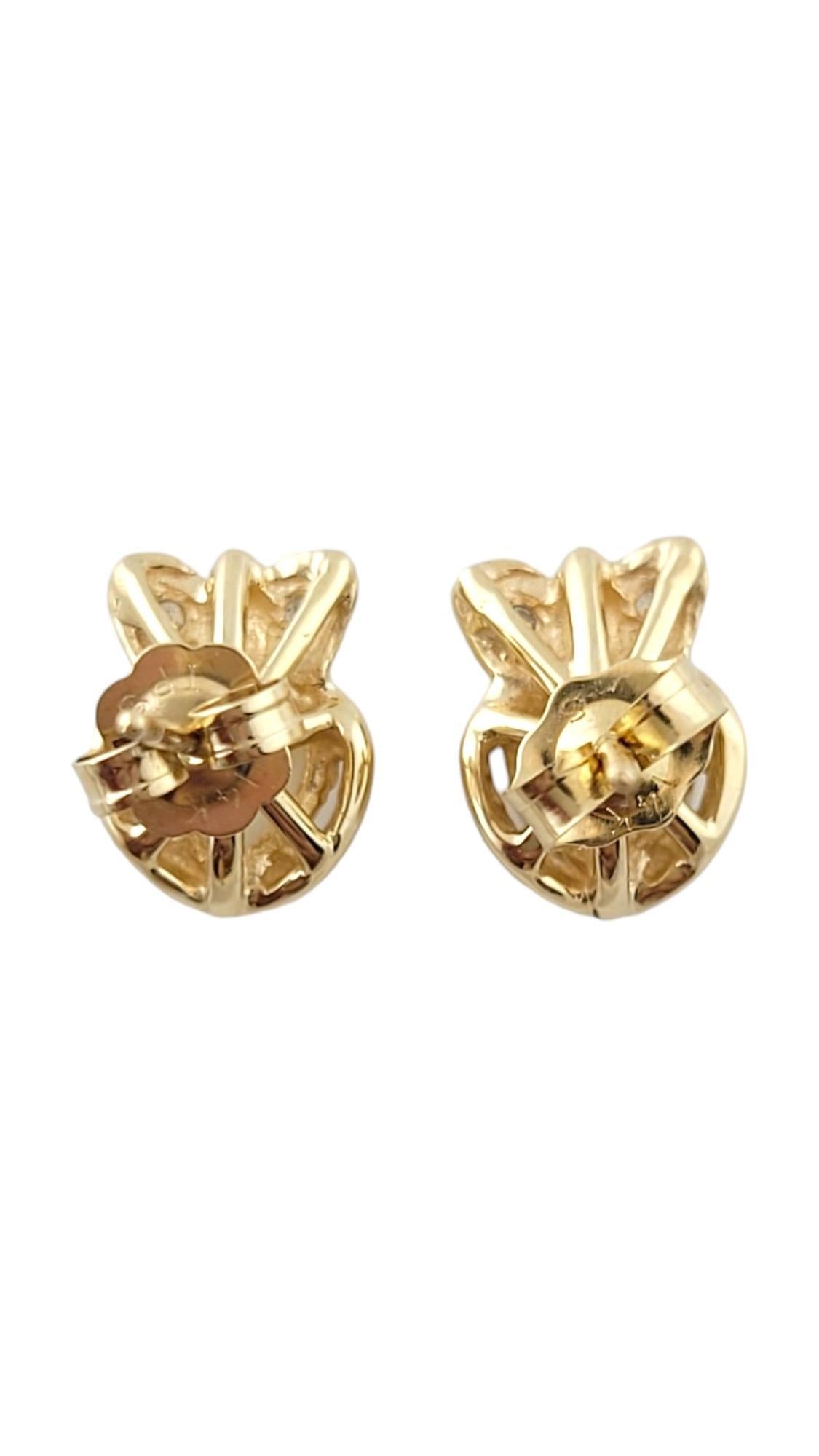Women's 14K Yellow Gold Claddagh Opal and Diamond Stud Earrings #16428 For Sale