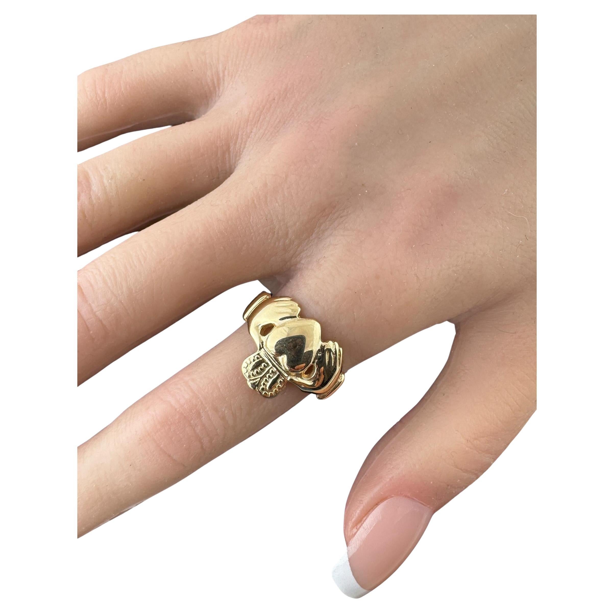 14K Gelbgold Claddagh Ring #22518 im Angebot