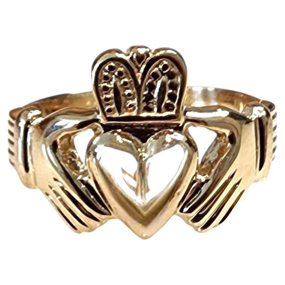 14K Yellow Gold Claddagh Ring Size 10.5 #25451