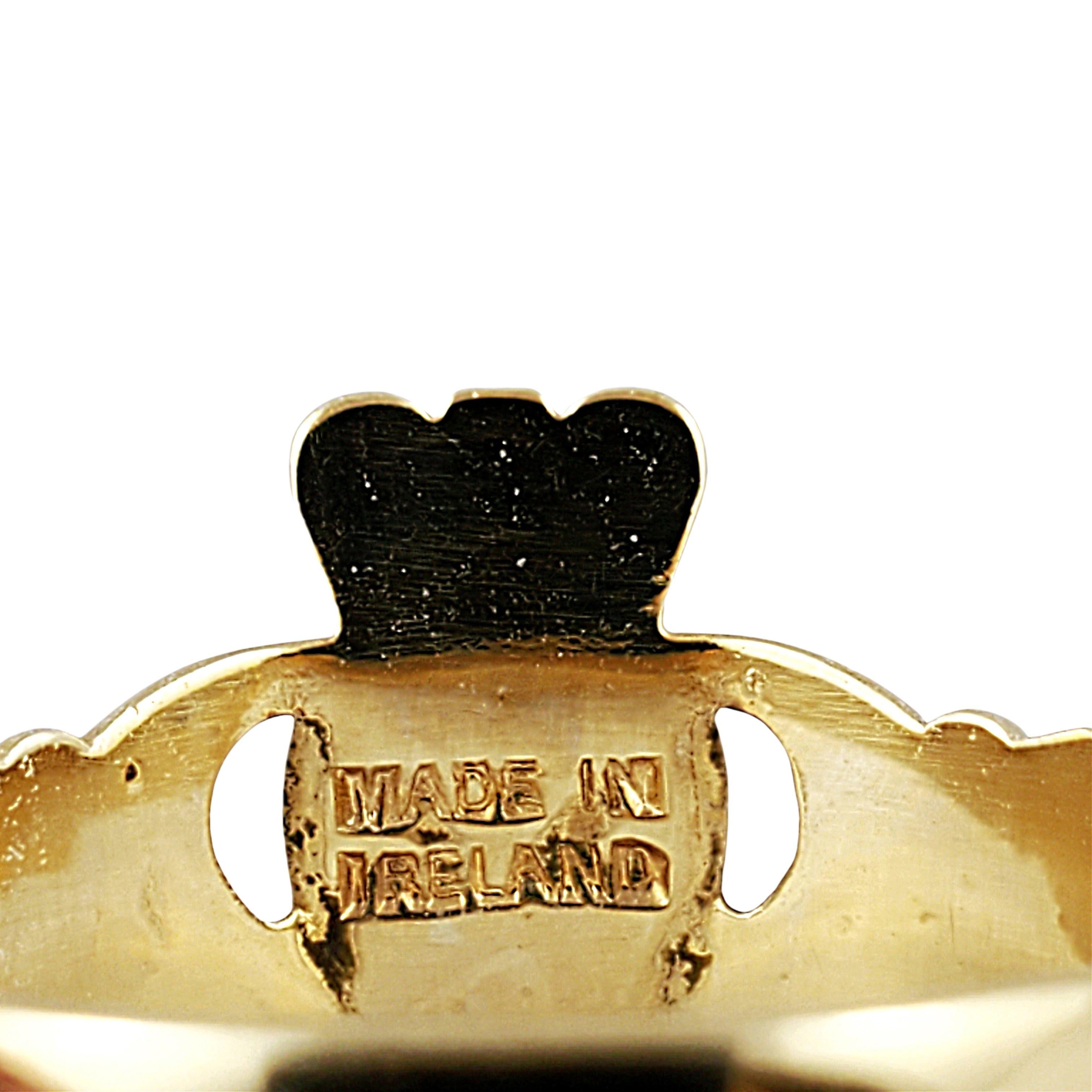 14K Yellow Gold Claddagh Ring In Good Condition In Washington Depot, CT