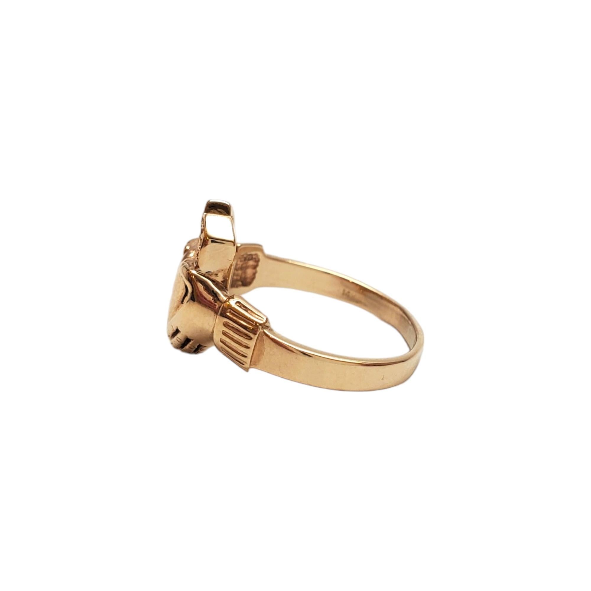 Women's 14K Yellow Gold Claddagh Ring Size 7.5 #17524