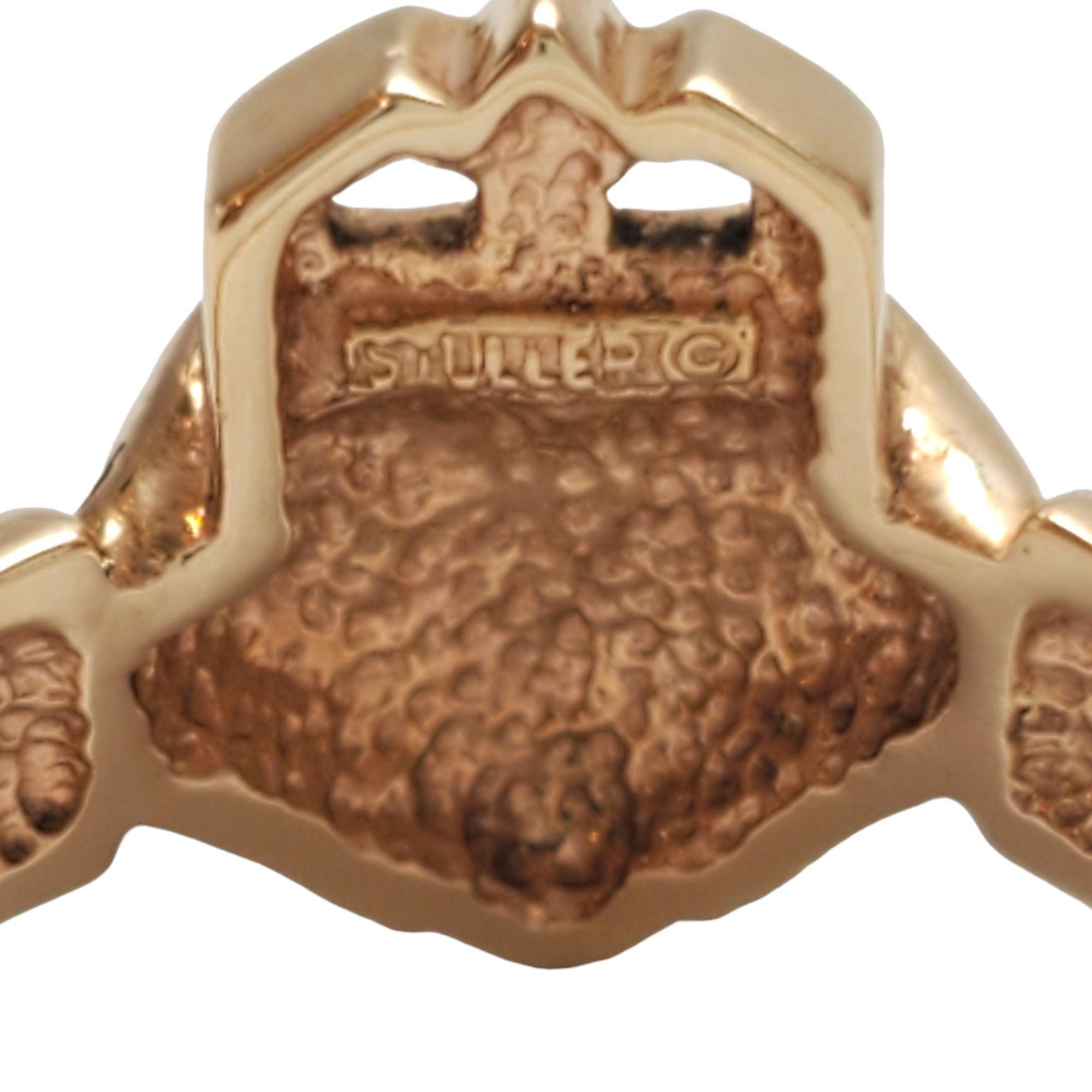 14K Yellow Gold Claddagh Ring Size 7.5 #17524 3