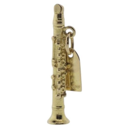 Breloque clarinette en or jaune 14K en vente
