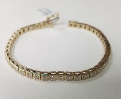 klassisches Tennisarmband aus 14 Karat Gelbgold mit Diamanten 2,55 Karat, nach Maß
