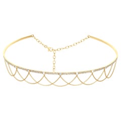 Luxle 1.11 Cts. Diamond Classic Choker Necklace in 14k Yellow Gold