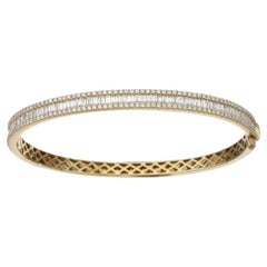 14K Yellow Gold Classic Collection Bangle with 2.5 Carats of Diamonds