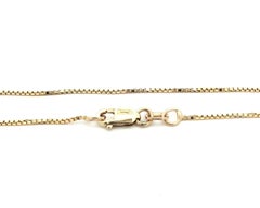 14k Yellow Gold Classic Crucifix Cross Pendant 18" Box Link Necklace