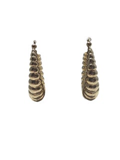 14K Yellow Gold Classic Shrimp Hoop Earrings #25097