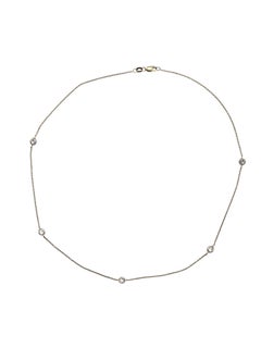 Collier en or jaune 14K avec pierres claires #23722