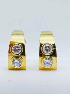Orecchini a clip in oro giallo 14k con brillanti da 1 carato