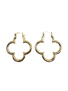 14K Gelbgold Kleeblatt-Ohrringe #22719