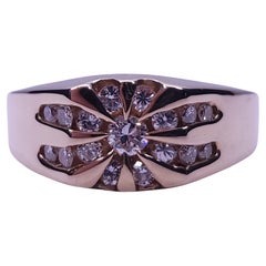 14K Yellow Gold Cluster Ring with 1.50ct Diamond, Women's Size 14.75
