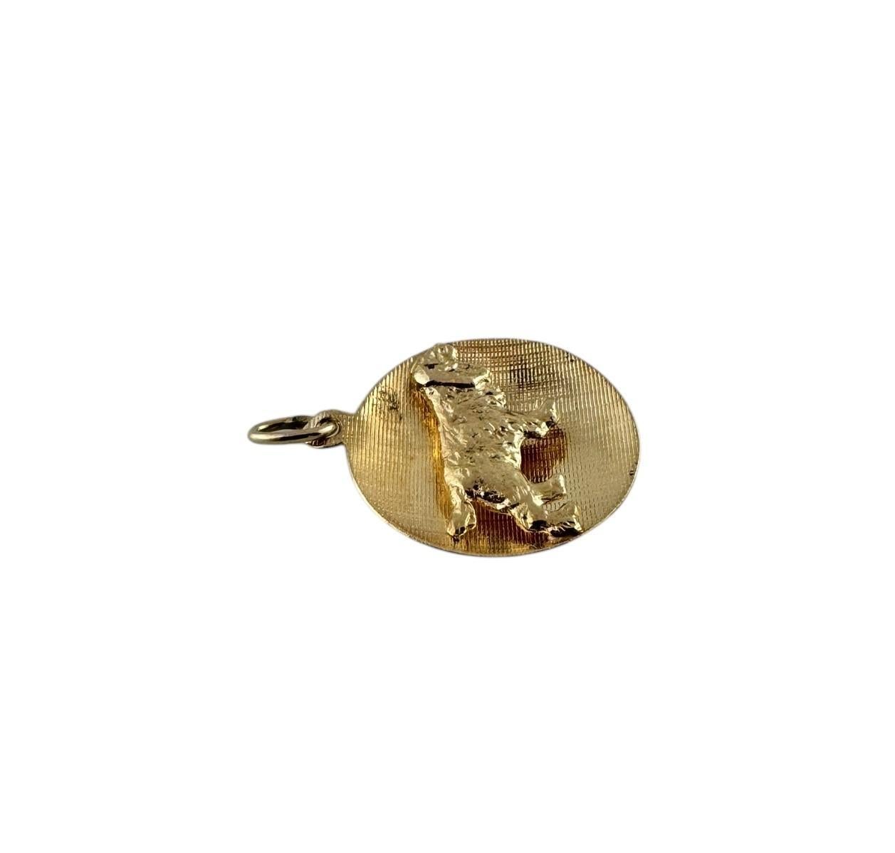 Women's 14K Yellow Gold Cocker Spaniel Dog Circle Pendant #19600