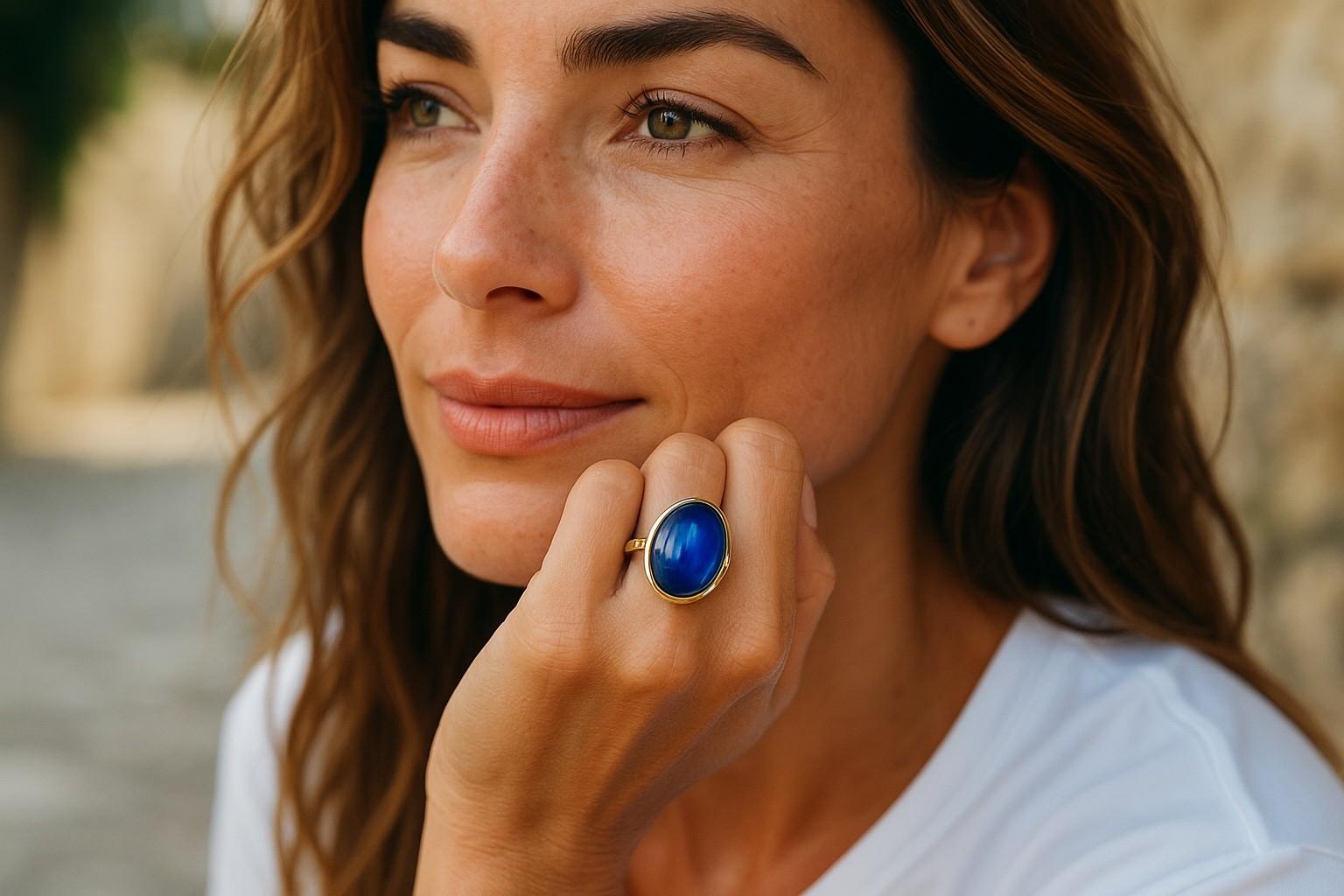Contemporary 14K Yellow Gold Cocktail Ring Featuring 9 Carat Ceylon Cabochon Sapphire Diamond For Sale