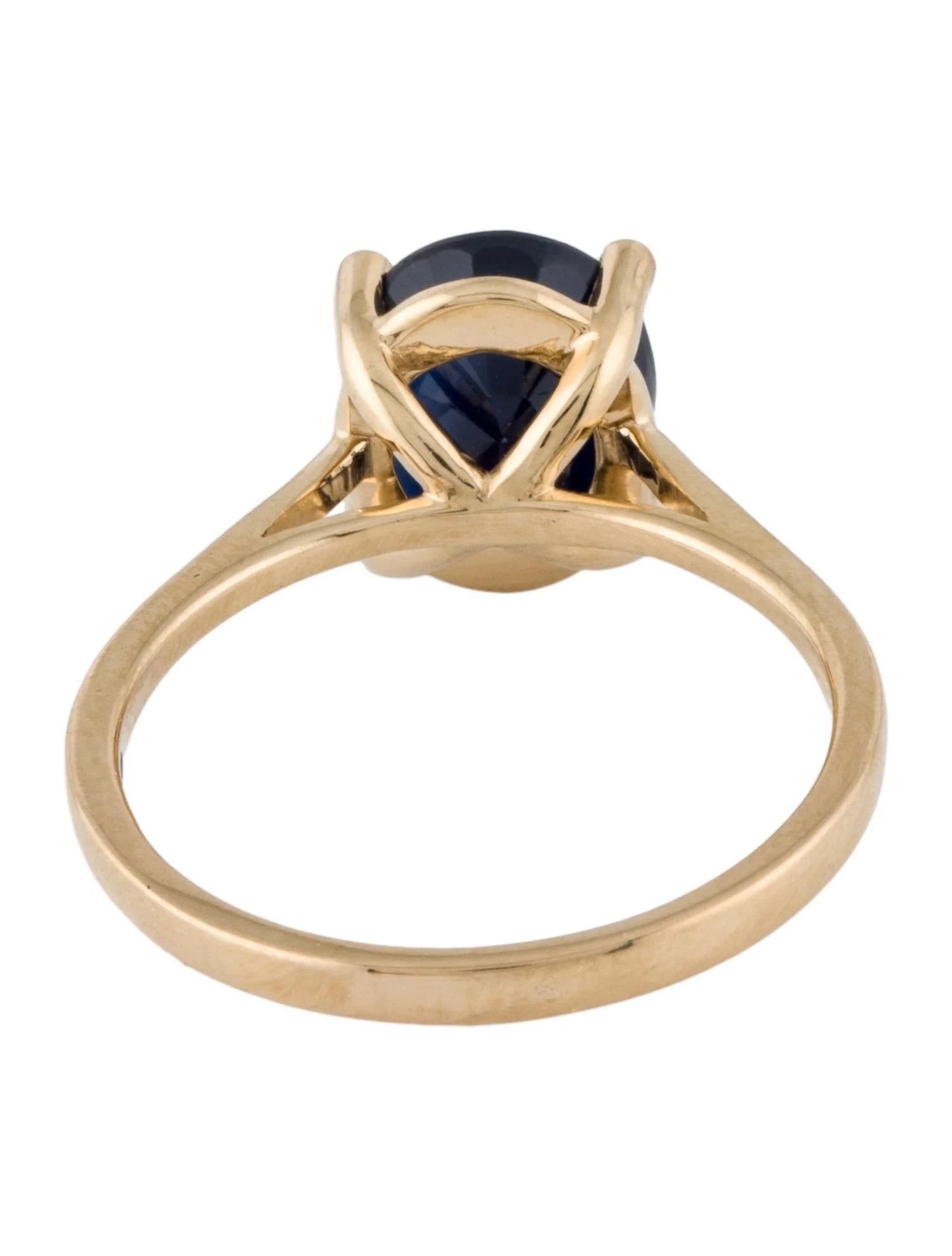 Anillo de cóctel de oro amarillo de 14 quilates con zafiro brillante oval de 2,99 quilates, talla 6,75 Corte oval