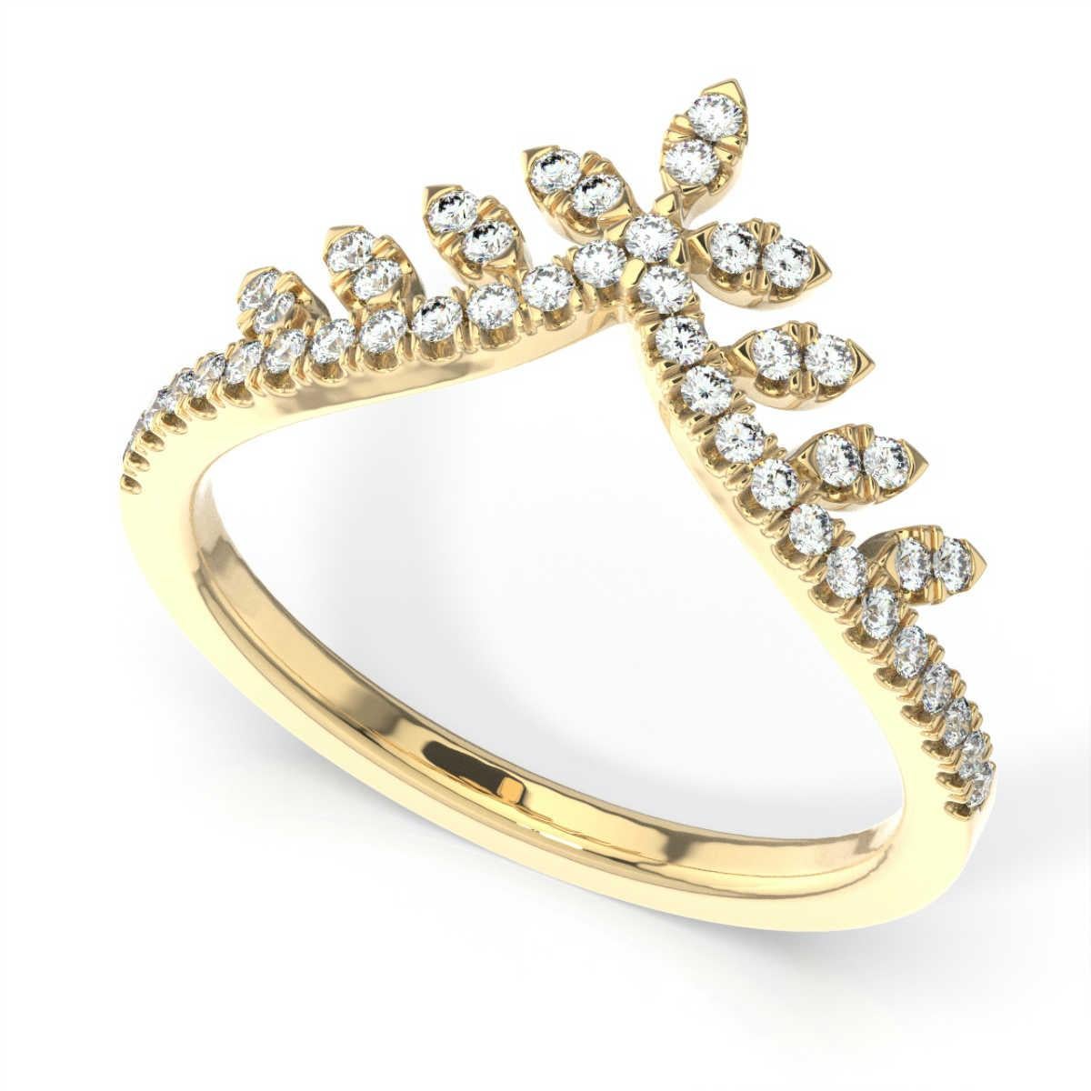 Round Cut 14 Karat Yellow Gold Colmar Diamond Ring '1/4 Carat' For Sale
