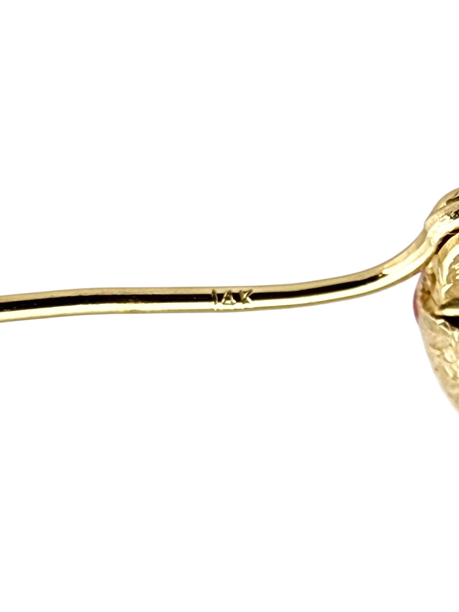 14K Gelbgold Farbige Steine Creolen #22723 im Zustand „Gut“ im Angebot in Washington Depot, CT