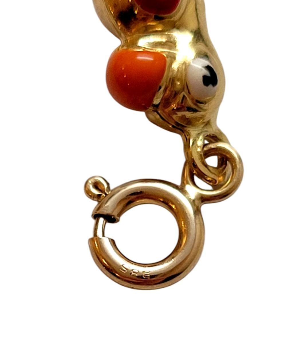 Breloque perroquet coloré en or jaune 14 carats n° 21066 en vente 1