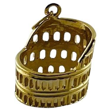 14K Yellow Gold Colosseum Charm #15442 For Sale