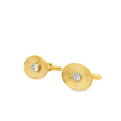 14k Yellow Gold Cone 0.75ct Diamond Cufflinks
