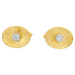 Gemelos de oro amarillo de 14k Cono de diamantes de 0,75 ct