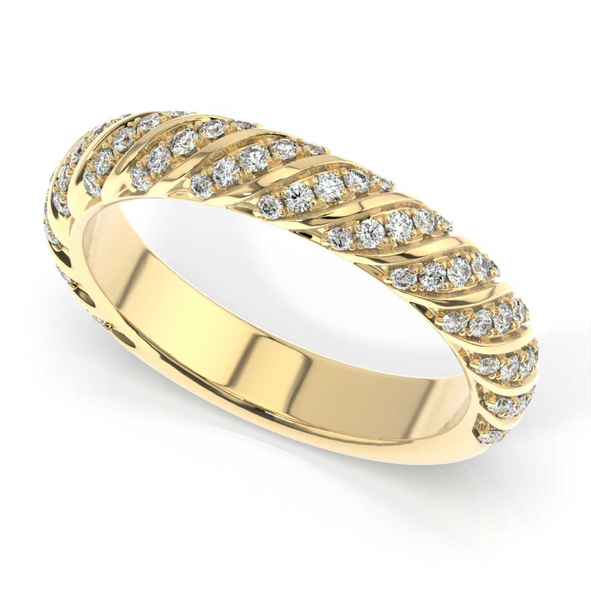 Round Cut 14K Yellow Gold Constance Diamond Ring '2/5 Ct. tw' For Sale