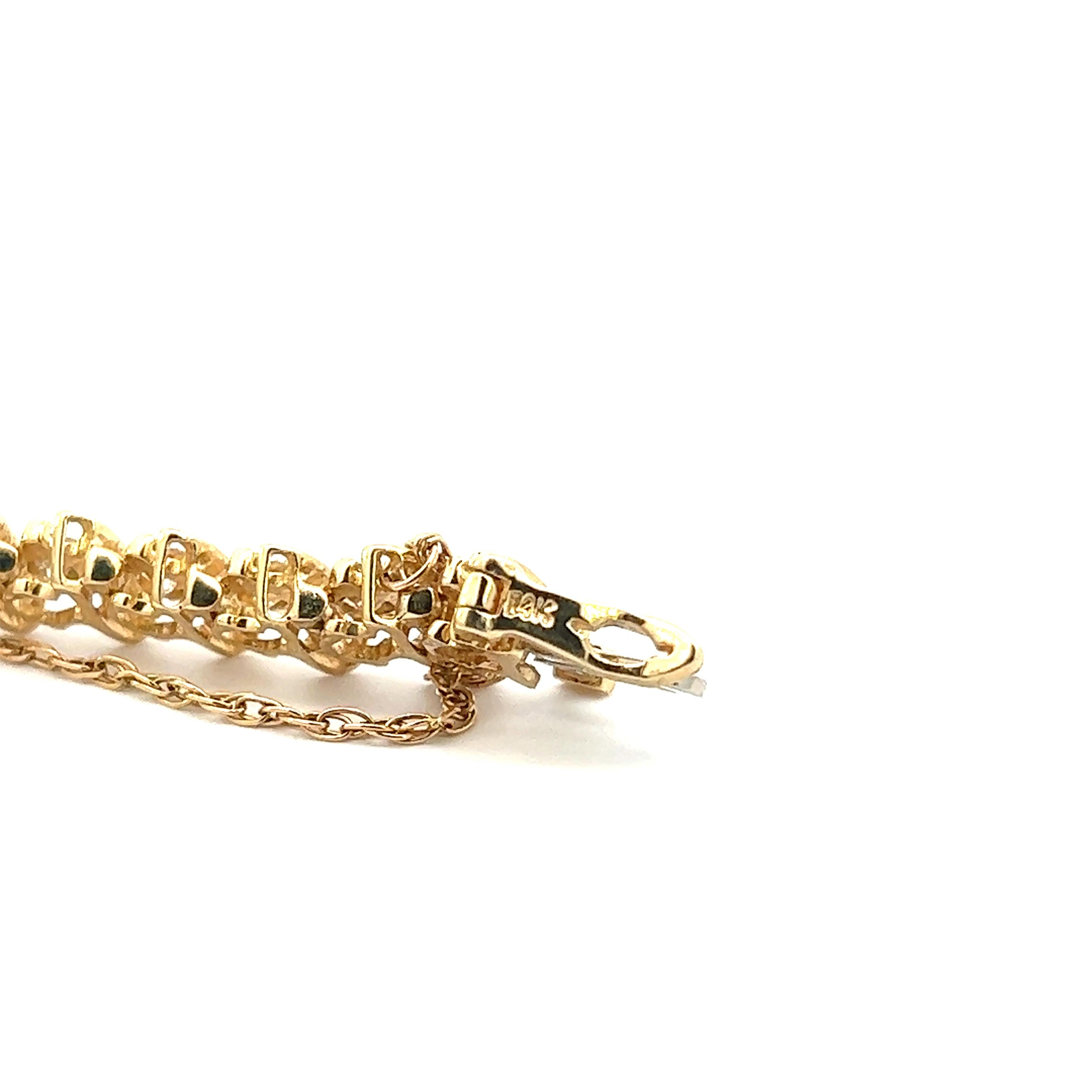 Bracelet en or jaune 14k avec diamants Contemporary  en vente 1