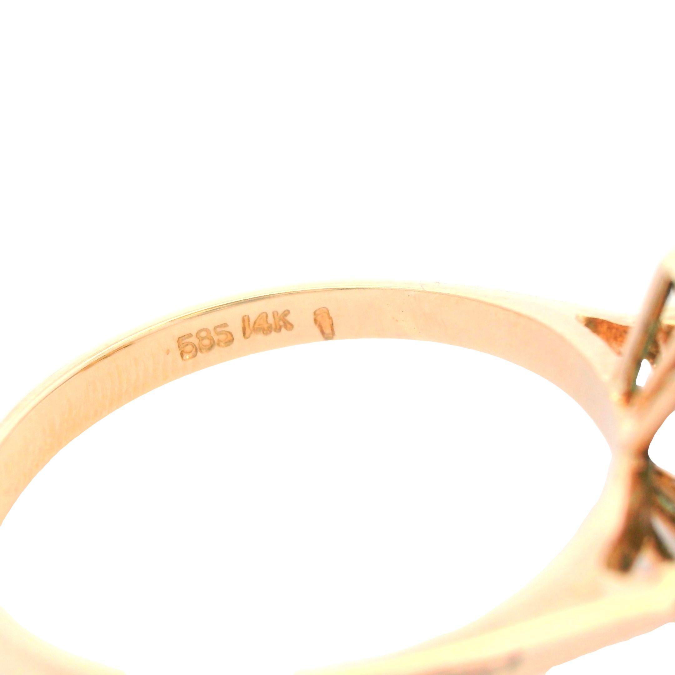 14K Yellow Gold Contemporary Emerald and Diamond Halo Ring For Sale 4