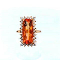 14K Yellow Gold Contemporary Imperial Topaz Precious Topaz & Diamond Ring